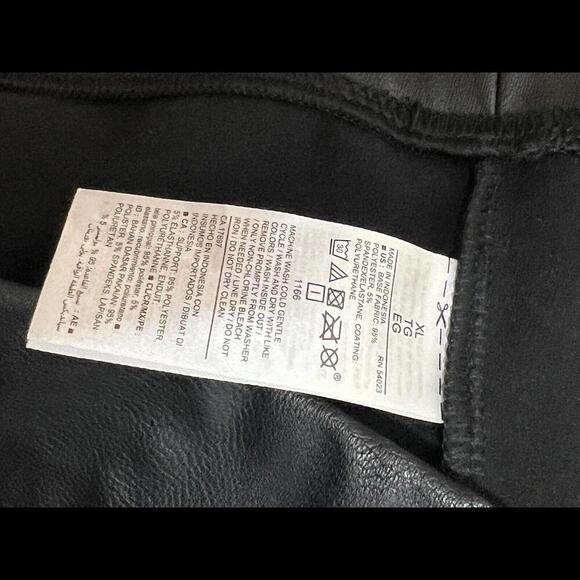 Old‎ Navy Leggings Womens XL Tall Black Stevie High Rise Pleather Faux Leather - Picture 3 of 4
